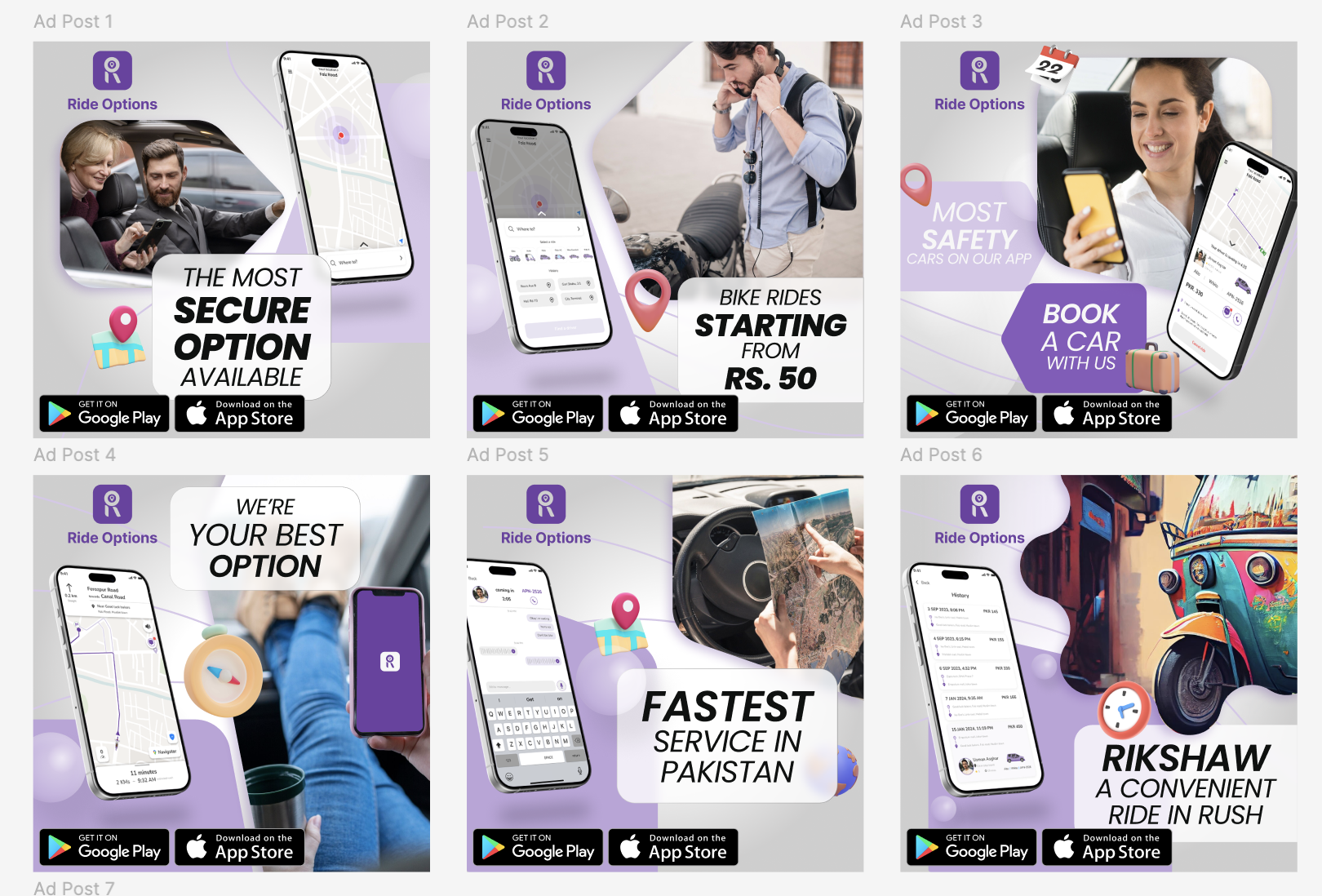 Ride Options — social campaigns